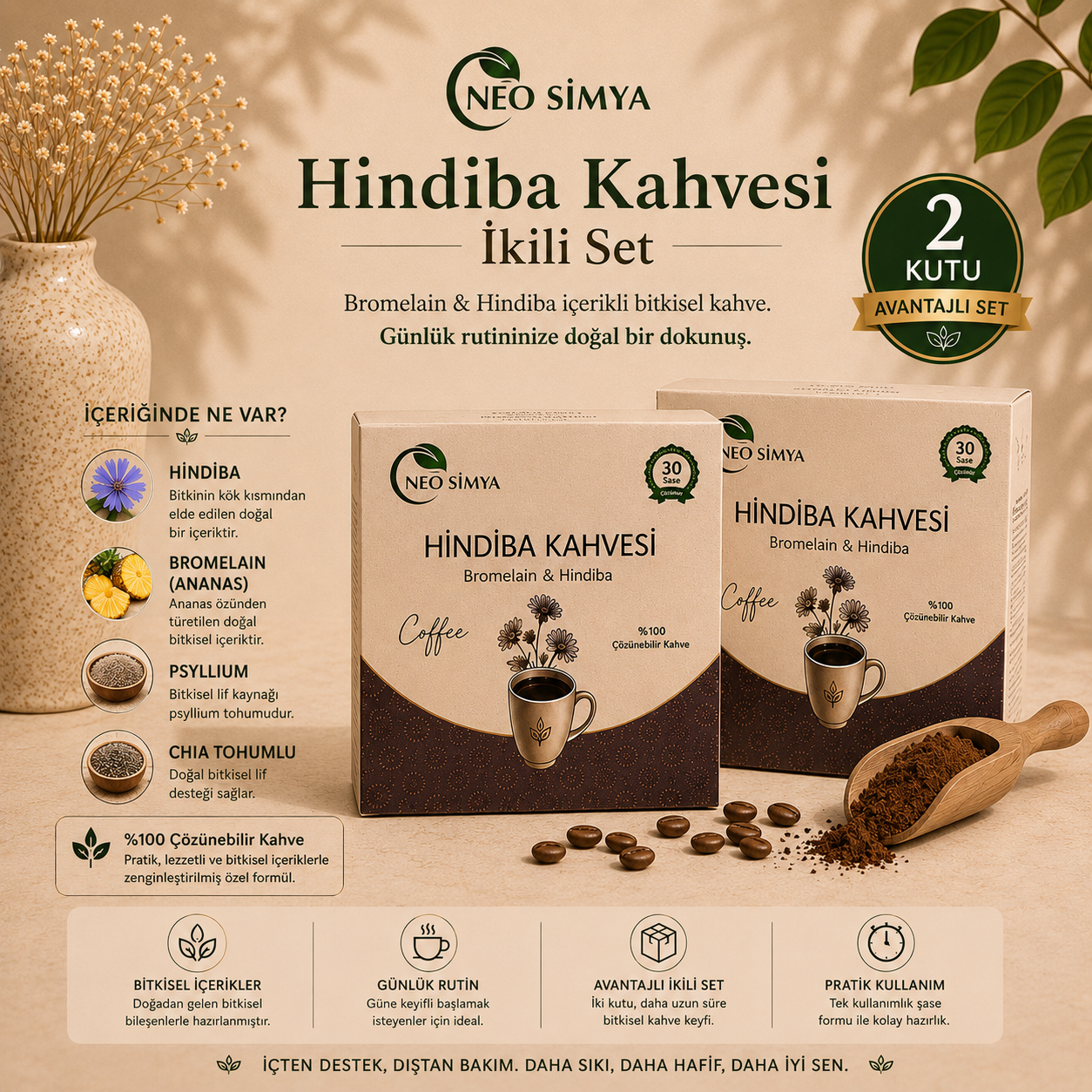 Neo Simya Kahve Keyfi İkili Set